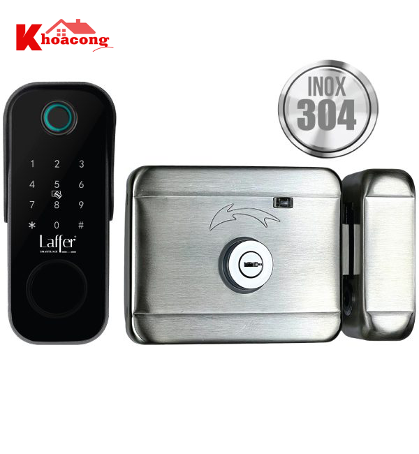 Khóa cổng vân tay ngoài trời Laffer A18 (2 mặt vân tay)