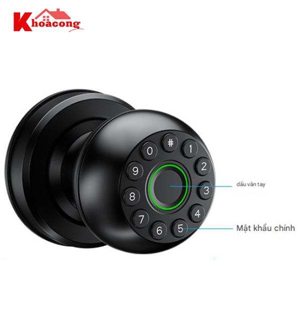 Khóa cửa vân tay nắm tròn HTK-Q1