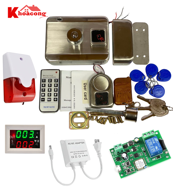 Khóa cổng thẻ từ độc lập dùng điện
